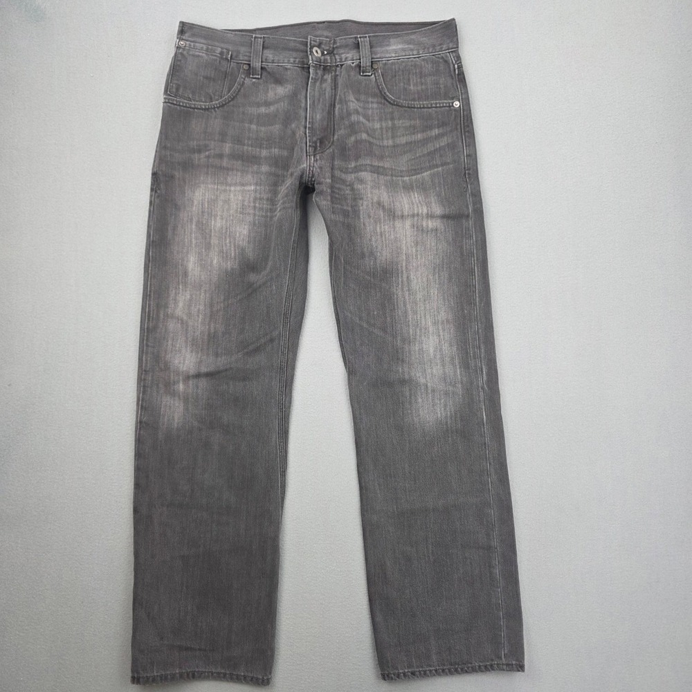 Levi's 514 Jeans Men's 34x30 Charcoal Gray Flap Pocket Slim Straight Denim Y2K